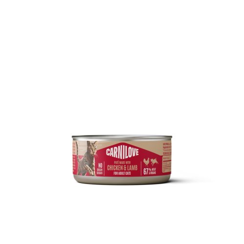 Корм вологий Carnilove Chicken & Lamb для котів паштет курка і ягня 100 г Корм вологий Carnilove Chicken & Lamb для котів паштет курка і ягня 100 г