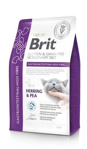 Корм сухий Brit VetDiet Cat Gastrointestinal High Fibre для котів з підвищеним вмістом клітковини з оселедцем 2 кг Корм сухий Brit VetDiet Cat Gastrointestinal High Fibre для котів з підвищеним вмістом клітковини з оселедцем 2 кг