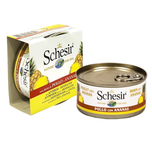 Schesir Chicken PIneapple - консерви Шезір курка з ананасом для собак 150 г