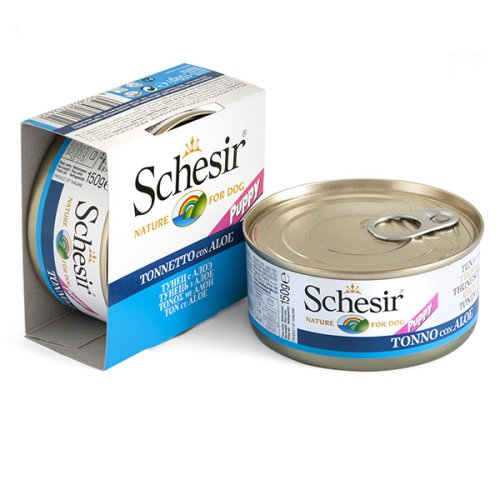 Schesir Tuna Aloe Puppy - консервы Шезир тунец с алоэ для щенков 150 г