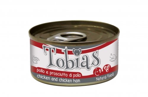 Tobias - консервы Тобиас с курицей и куриной ветчиной для собак 85 г (A1018781)