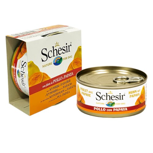 Schesir Chicken Papaya - консерви Шезір курка з папайєю для собак 150 г