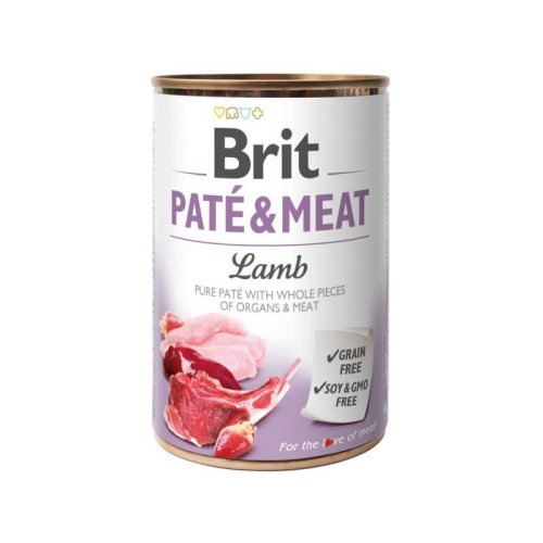Brit Pate and Meat Lamb - корм Брит кусочки ягненка и курицы в паштете для собак 400 г (100861/100077/0441)