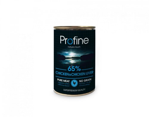 Profine - консерви для собак Профайн, з куркою й печінкою 400 г (100010/4051)