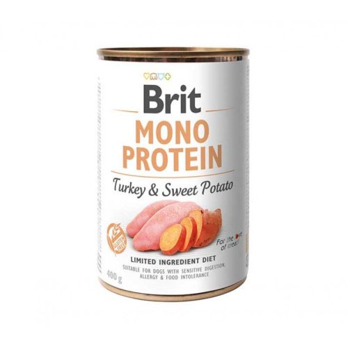 Brit Mono Protein Dog - консервы Брит Моно Протеин с индейкой и бататом для собак 400 г (100837/100056/9759)
