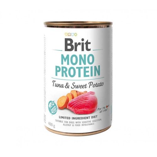 Brit Mono Protein Dog - консервы Брит Моно Протеин с тунцом и бататом для собак 400 г (100836/100055/9742)