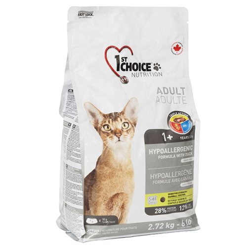 1-st Choice - корм Фест Чойс гипоаллергенный с уткой для кошек 2,72 кг (ФЧКГУ2_72)