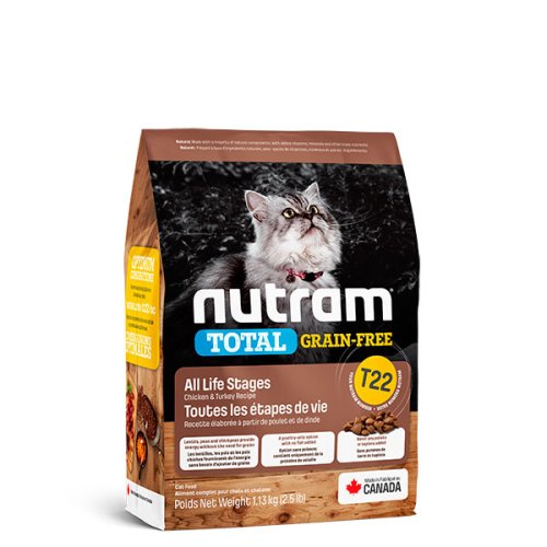 Nutram T22 Total Grain-Free - корм Нутрам T22 Тотал з куркою й індичкою для кішок 1,13 кг (T22_1.13)