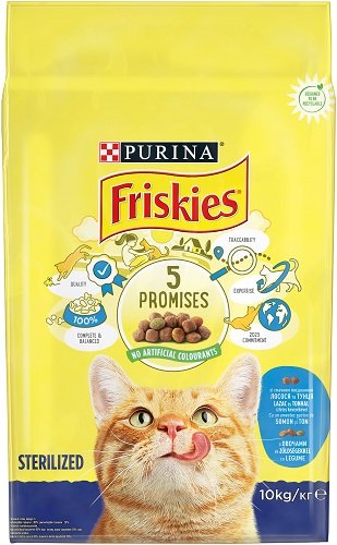 Сухий корм FRISKIES Sterilized для дорослих котів після стерилізації з лососем, тунцем та овочами 10 кг
