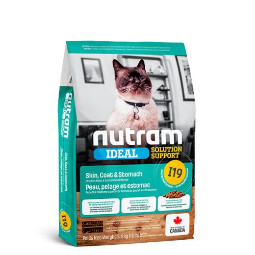 Nutram I19 Ideal Skin Coat - корм Нутрам I19 Идеал для кошек с проблемной кожей 20 кг breeder (I19_20)