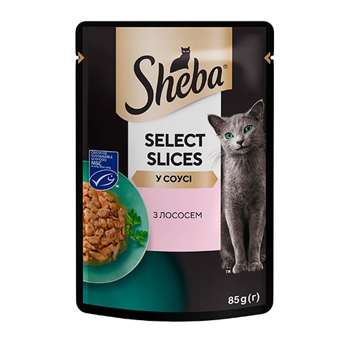 Sheba Select Slices - корм Шеба Селекшн з лососем в соусі 85 г (4770608257279)