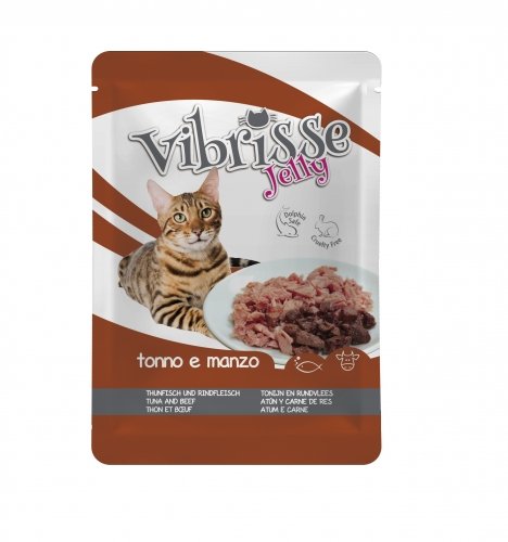 Vibrisse Jelly - консервы Вибрисс Джелли с тунцом и говядиной в желе для кошек (пауч) 70 г (C1018989)