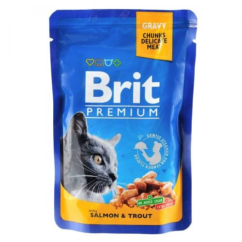 Brit Premium - корм Брит з лососем і фореллю для кішок 100 г (100271/505999)