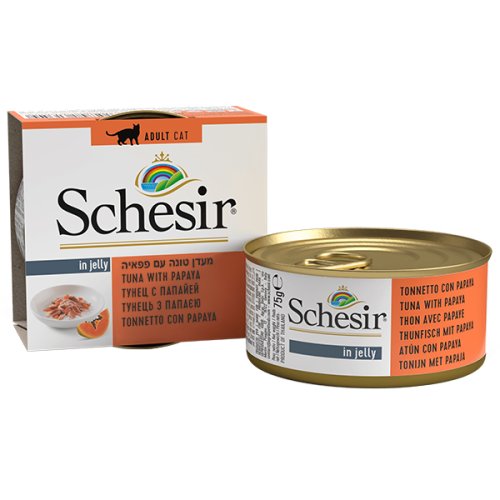 Schesir Tuna Papaya - консерви Шезір з тунцем і папайєй для кішок, банка 75 г
