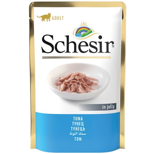 Schesir Tuna - консервы Шезир с тунцом в желе для кошек, пауч  85 г