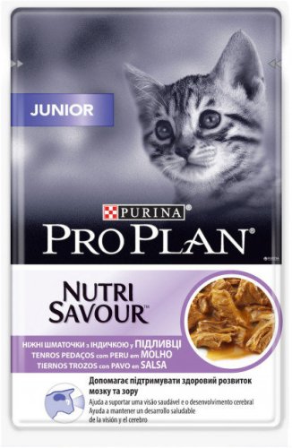 Purina Pro Plan Junior Nutrisavour - консервы Пурина Про План Джуниор Нутрисейвор с индейкой для котят 75 г