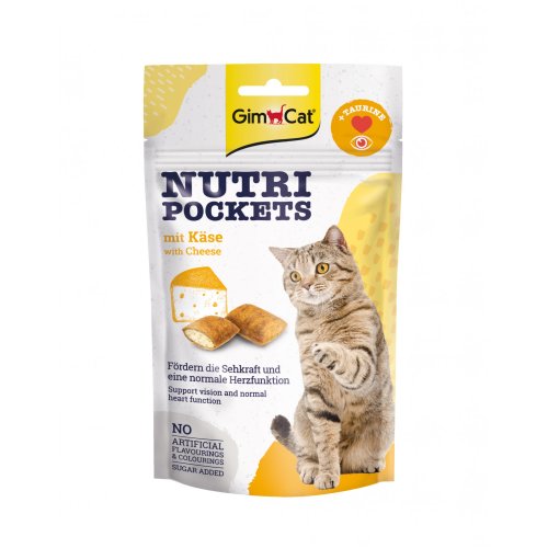 GimCat Nutri Pockets - лакомство ДжимКет, с сыром и таурином 60 г (G-419329/400716/419237)
