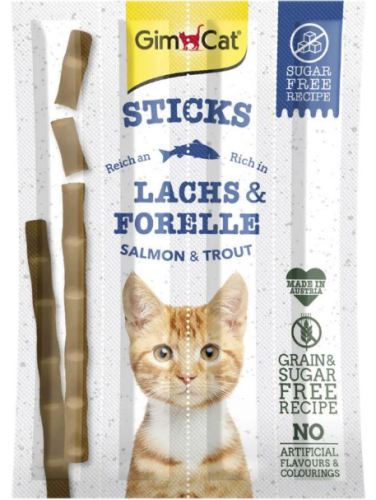 GimCat Sticks - лакомство ДжимКет с лососем и форелью 4 палочки (G-400778)