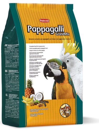 Padovan GrandMix Pappagalli - комплексный основной корм Падован для крупных попугаев 12,5 кг (PP00576)