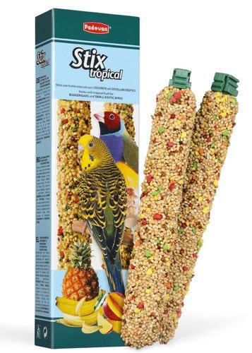 Padovan Stix tropical - корм Паданий для хвилястих папуг і маленьких екзотичних птахів 80 г (PP00207)