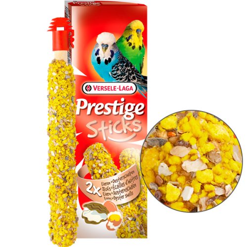 Versele-Laga Prestige Premium Stick Budgies Eggs&Oyster Shells  - лакомство Версель-Лага з яйцем та устрицями для хвилястих папуг 2 стік - 30 г