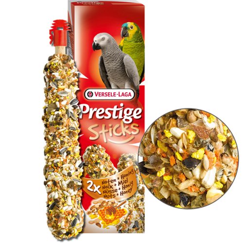 Versele-Laga Prestige Premium Stick Parotts Nuts&Honey - лакомство Версель-Лага для великих папуг з горіхами та медом 2 шт  70 г