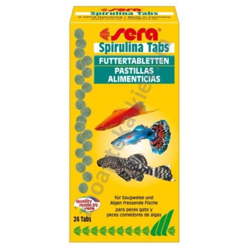 Sera Spirulina tabs - корм для риб Сірка зі спіруліною 24 таб