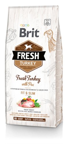 Brit Fresh Turkey/Pea Light Fit & Slim Adult - корм Брит Фреш із індичкою й горошком для собак зі зниженою активністю 2,5 кг (170996/0809)