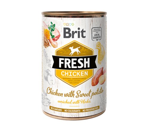 Brit Fresh Chicken/Sweet Potato - консерви Брит Фреш із куркою й бататом для собак 400 г (100159/3893)