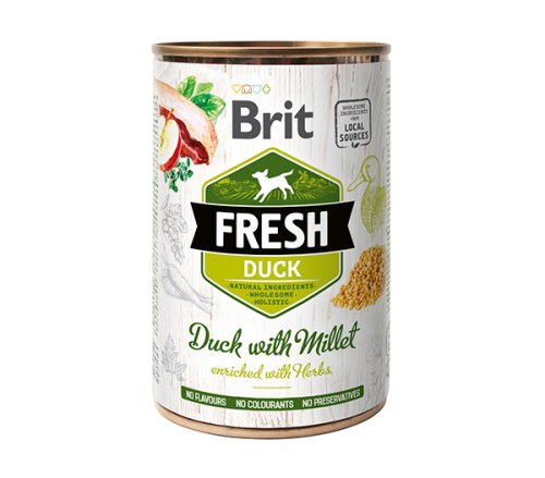 Brit Fresh Duck/Millet - консерви Брит Фреш із качкою й пшоном для собак 400 г (100160/3909)
