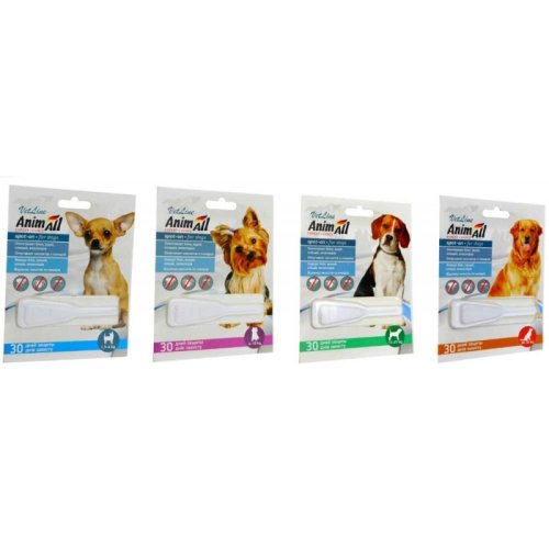 AnimAll VetLine - инсектоакарицидные капли ЭнимАл для собак и щенков Вес 1,5 - 4 кг, одна пипетка