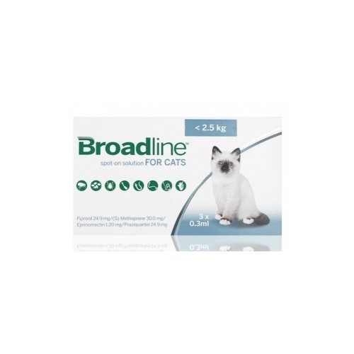 Merial Broadline - капли Бродлайн від бліх, кліщів та гельмінтів для кішок Вага до 2,5 кг, 1 піпетка (159885)