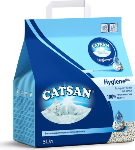 Catsan Hygiene Plus - наполнитель Кэтсан Гигиен Плюс впитывающий 5 л (4008429008535)