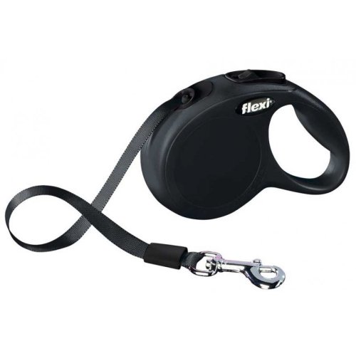 Flexi New Classic XS - рулетка Флексі Нью Класик XS 3 м / 12 кг (стрічка) чорна (11821)