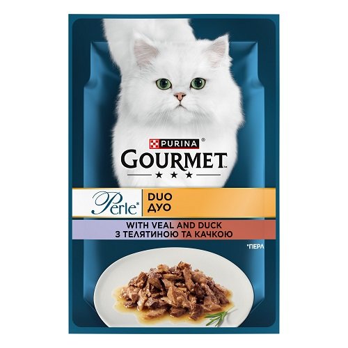 Gourmet Perle - консерви для кішок з телятиною й качкою 85 г 8445291187719