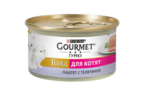 Gourmet Gold - консервы Гурме Голд паштет с телятиной для котят 85 г 7613036330596
