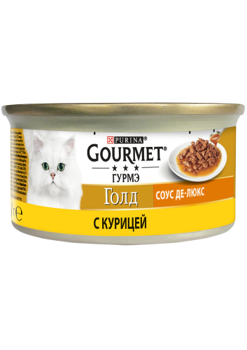 Gourmet Gold - консерви Гурме Голд Соус Де-Люкс шматочки в соусі з куркою для кішок 85 г 7613036705103