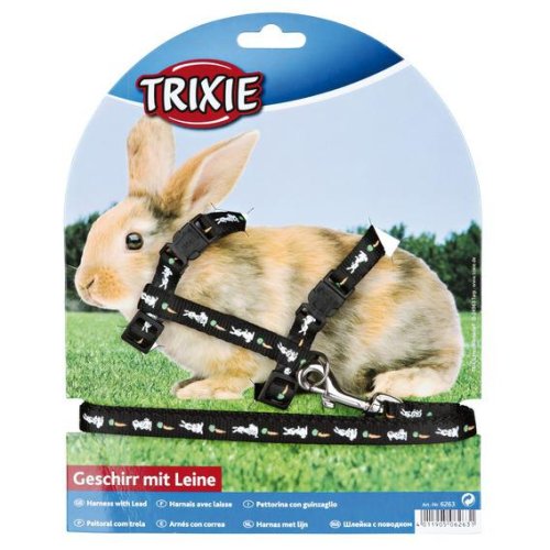 Trixie - поводок-шлея Трикси для кролика, с рисунком 10 мм/1,2 м (6263)