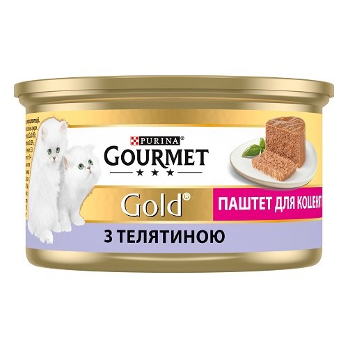 Влажный корм GOURMET Gold для котят паштет с телятиной 85 г