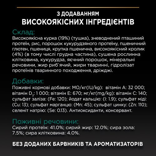 Сухий корм PRO PLAN Sterilised Adult 1+ Renal Plus для дорослих котів після стерилізації з кроликом 1.5 кг
