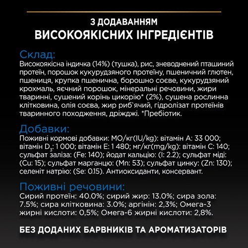 Сухий корм PRO PLAN Sterilised Senior 7+ Longevis для дорослих котів після стерилізації з індичкою 1.5 кг
