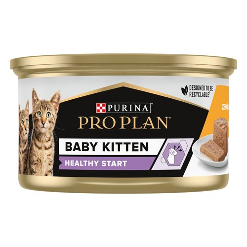 Влажный корм PRO PLAN Baby Kitten Healthy Start для котят после отлучения от матери мусс с курицей 85 г