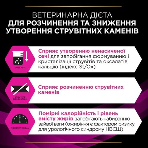Сухий дієтичний корм PRO PLAN VETERINARY DIETS UR ST/OX Urinary для котів для розчинення та зниження утворення струвітних каменів 1,5 кг