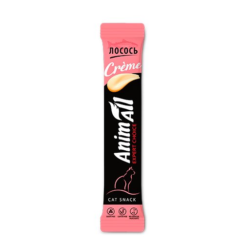 Ласощі AnimAll Сrème для котів зі смаком лосося, 6 х15 г