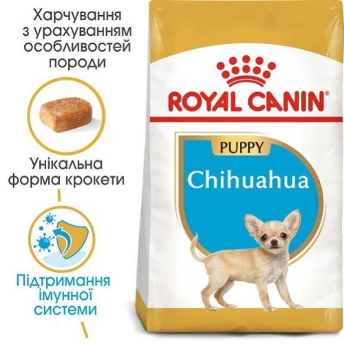 Акція! Royal Canin Chihuahua Puppy - корм Роял Канін для цуценят породи Чихуахуа з м'ясом птиці 1,5 кг + подарунок (11935)
