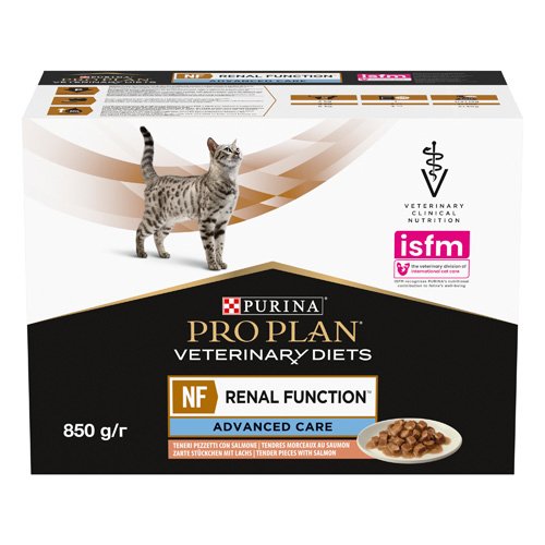 Влажный диетический корм PRO PLAN VETERINARY DIETS NF Renal Function Advanced Care для взрослых кошек при патологии почек с лососем 85 г
